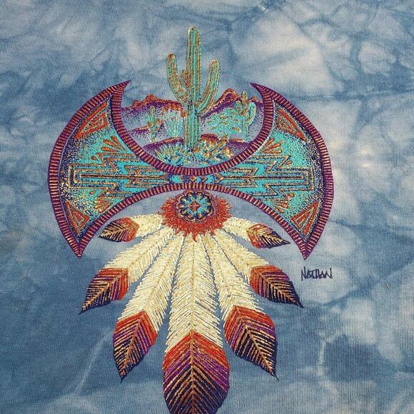 Anvil Southwestern Cactus Graphic T-shirt Metallic Gold Accents - Picture 2 of 4